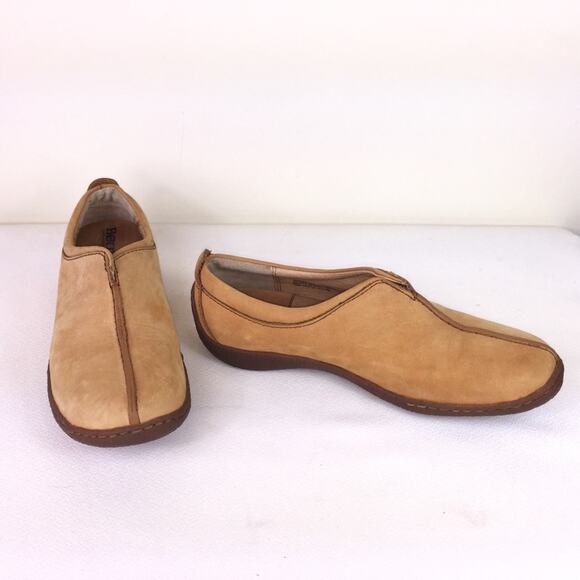 Born Tan Suede Slip-on Loafers w/ Top Center Seam - Picture 1 of 8